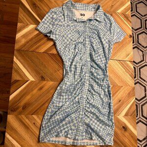 Checkered Blue Dress